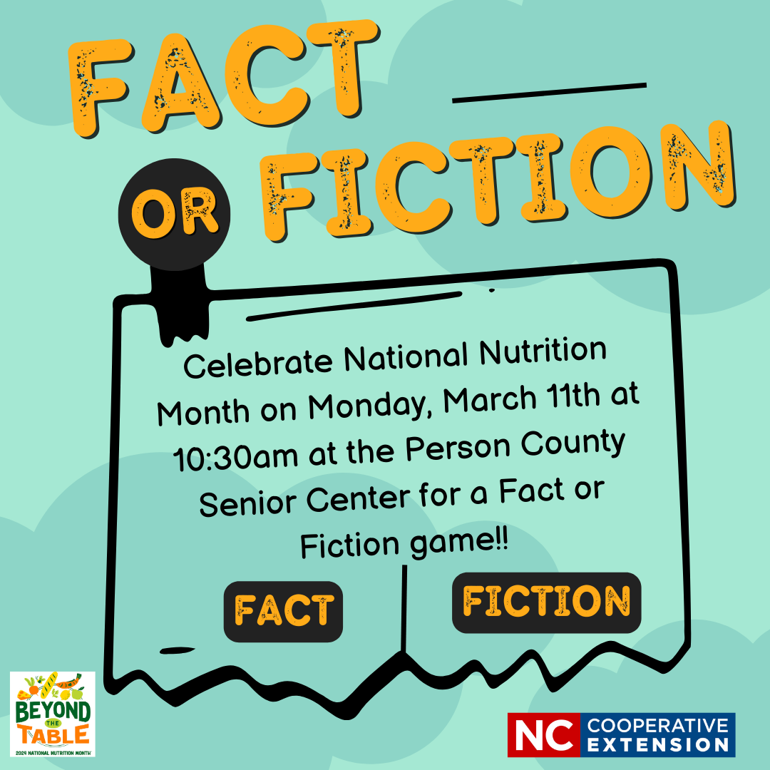 Nutrition Fact or Fiction Flier 3/11/24