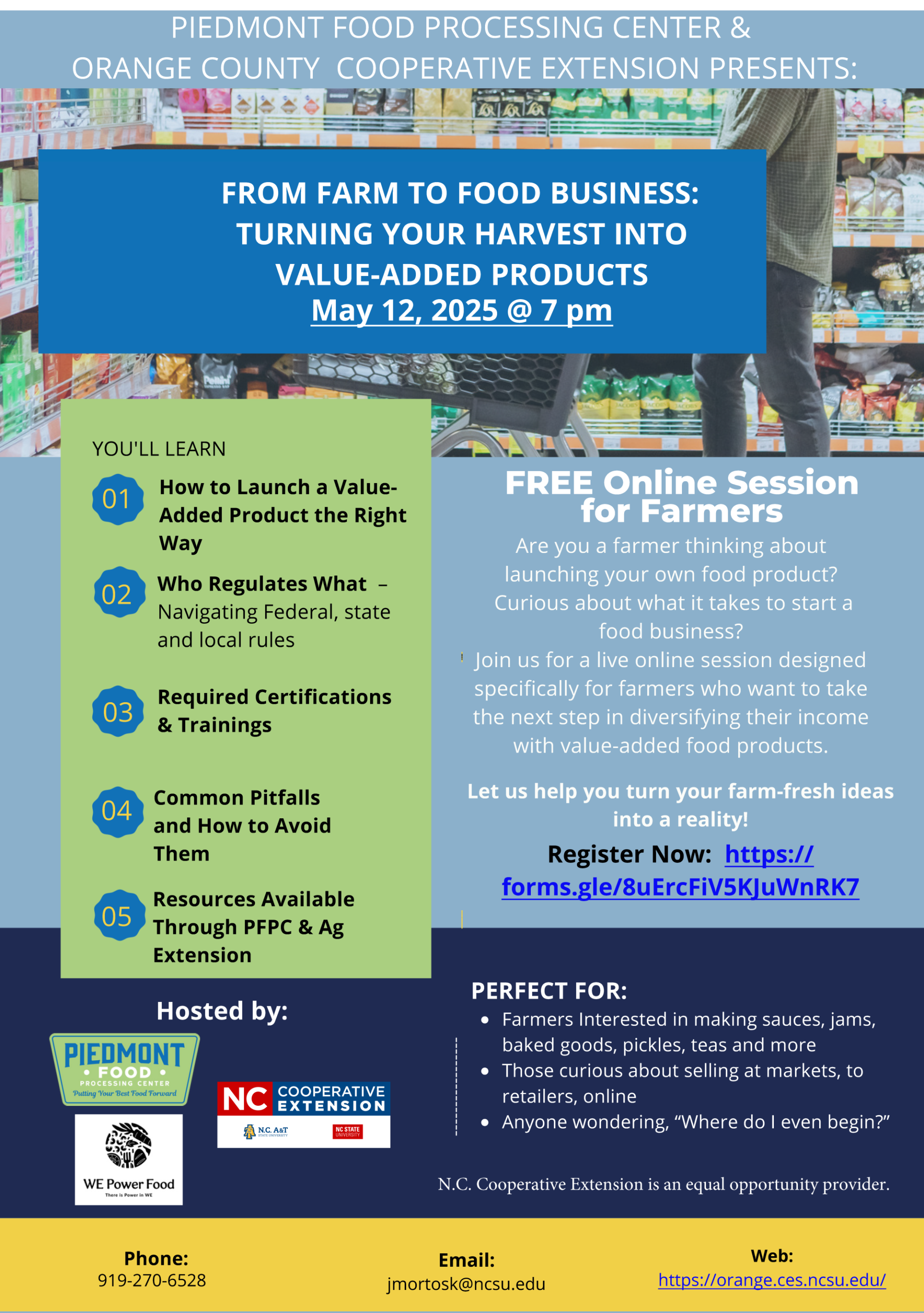 Farm to Food Business Online Flier