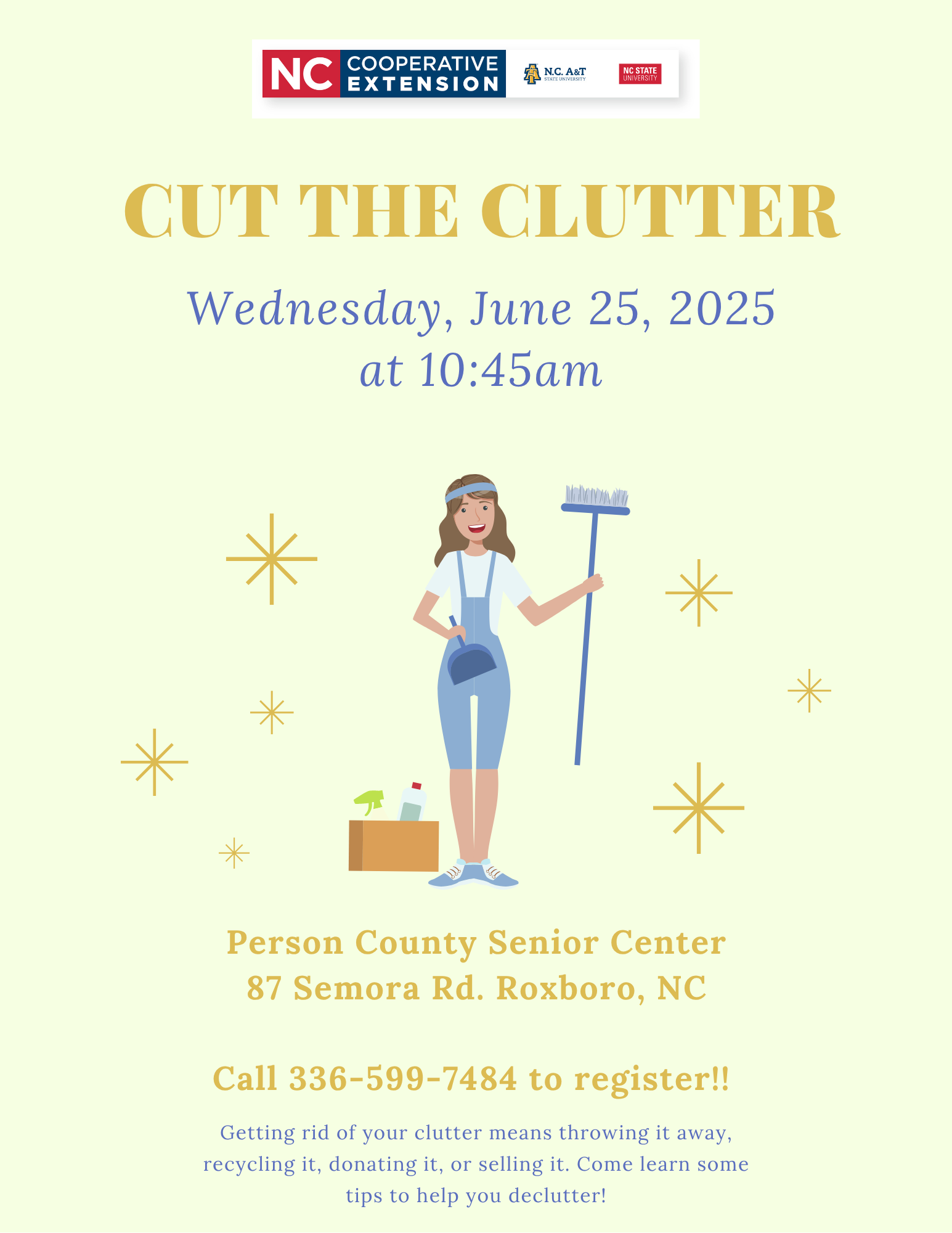Cut the Clutter Workshop Flier