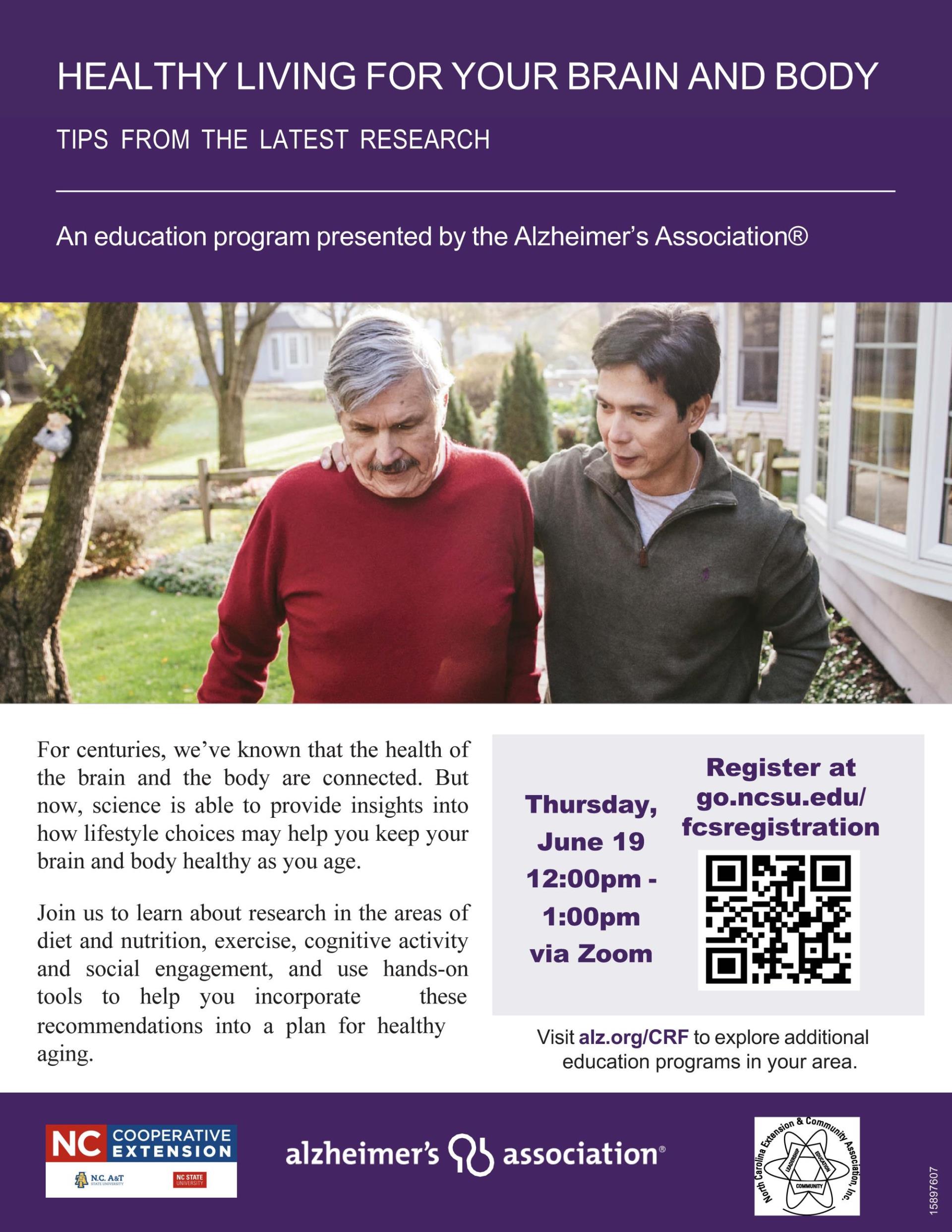 Healthy Living for Your Brain and Body Workshop Flier