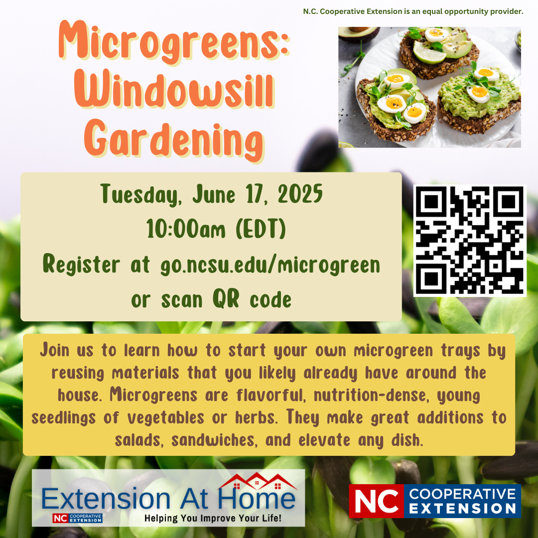 Microgreens: Windowsill Gardening Online Workshop Flier