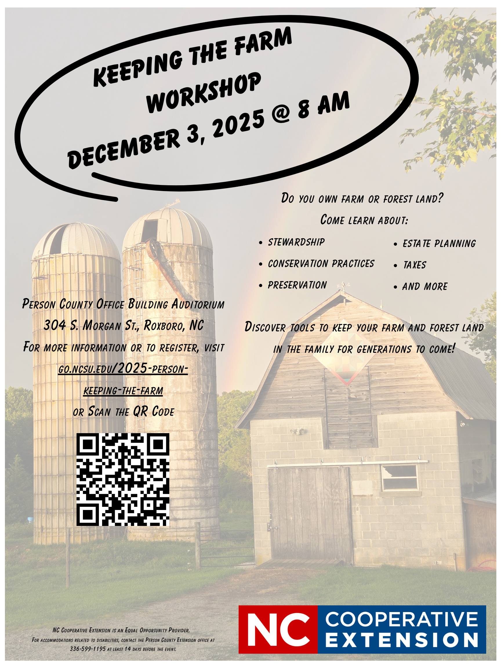 Keeping the Farm Workshop Flier