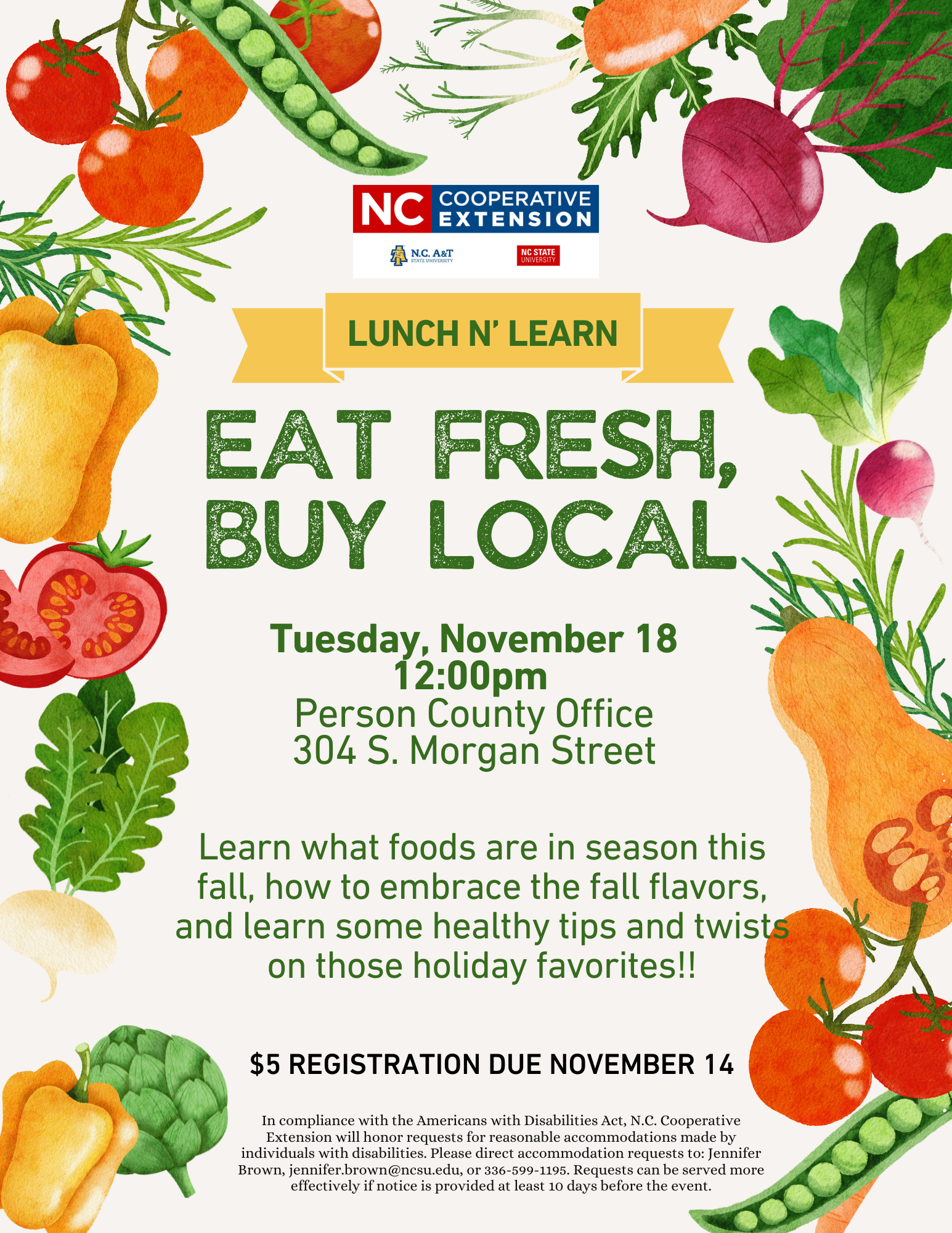 Lunch N Learn - Eat Fresh, Buy Local Flier