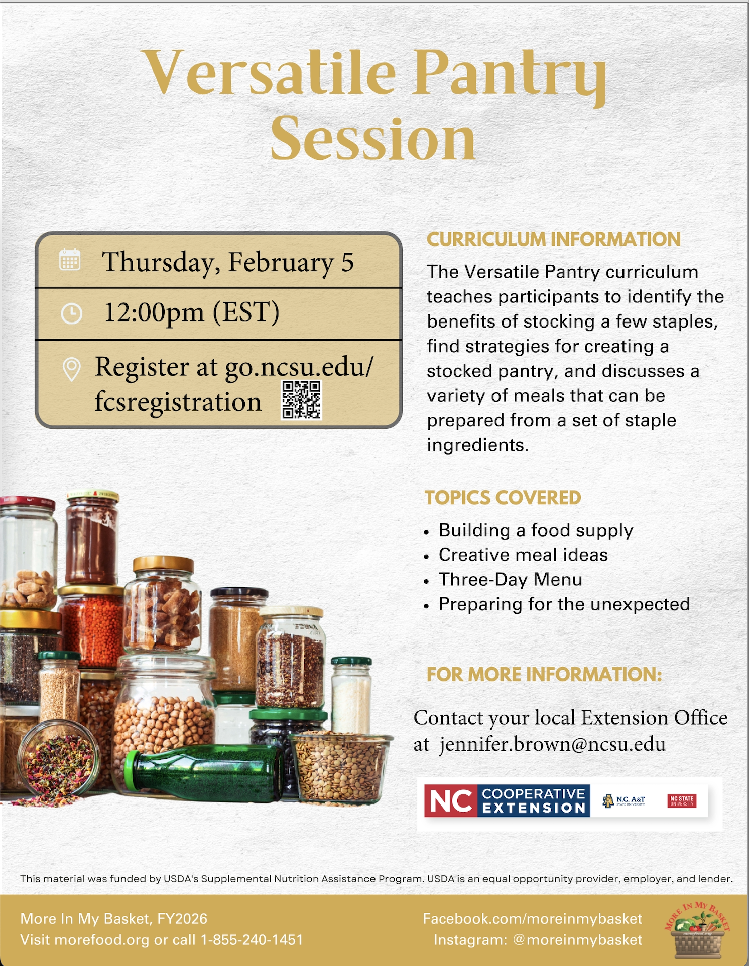 Versatile Pantry Workshop 2026