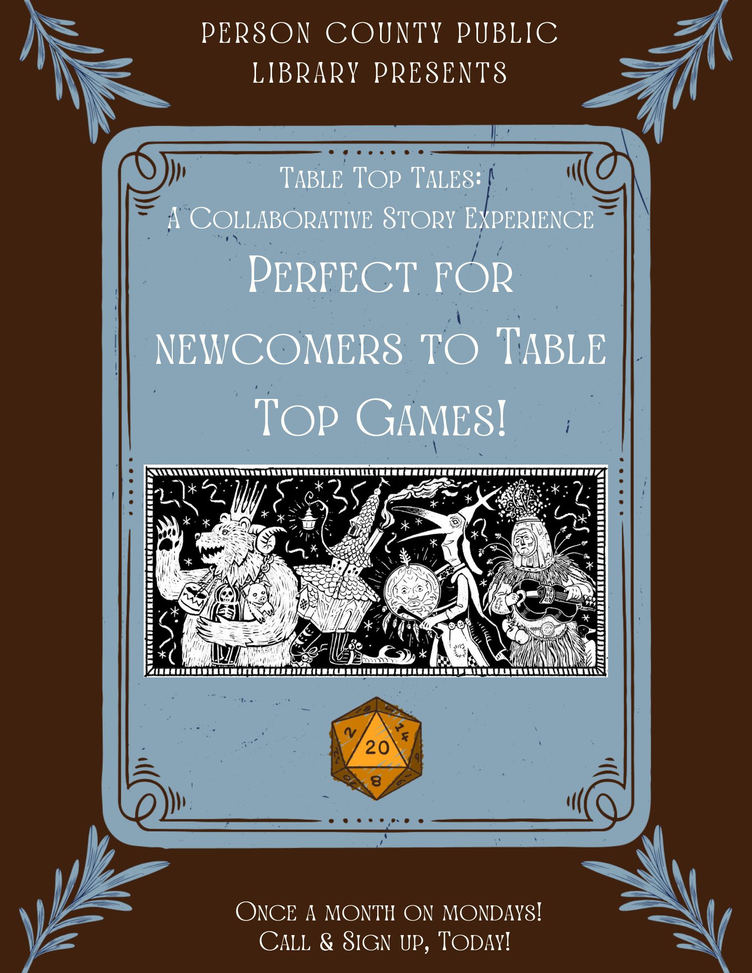 Learn Table Top Gaming on Monday, June 29 at 3:45 p.m. at the Person County Public Library