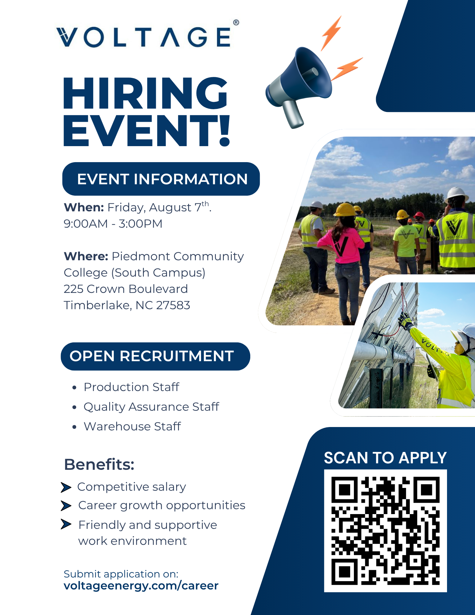 Voltage Hiring Event Flyer
