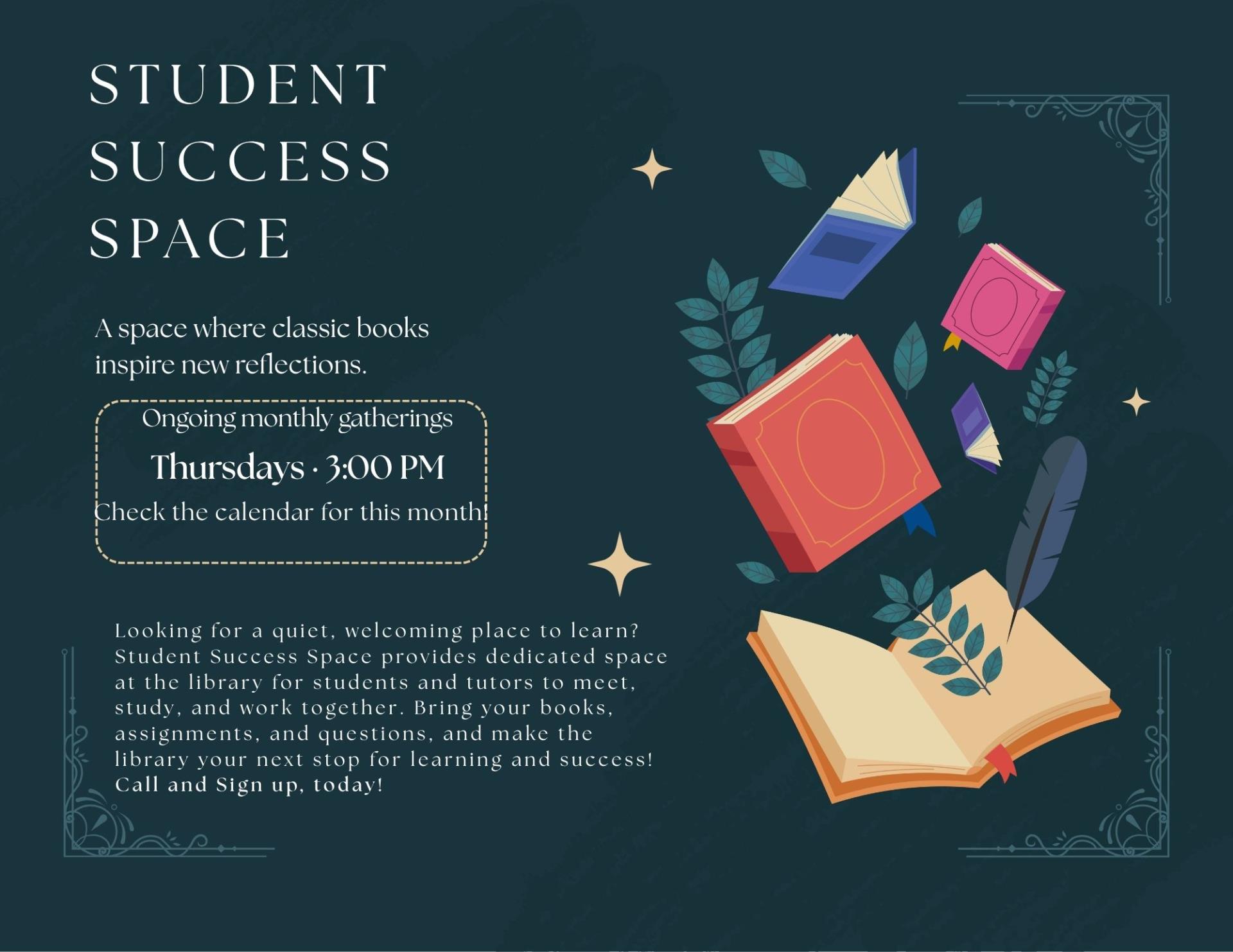 A flyer for the Student Success Space program at the Person County Public Library
